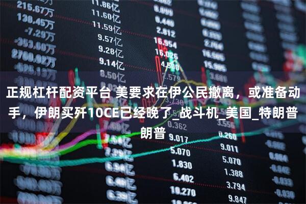 正规杠杆配资平台 美要求在伊公民撤离，或准备动手，伊朗买歼10CE已经晚了_战斗机_美国_特朗普